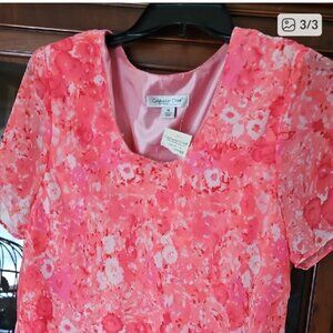 Coldwater Creek Pink Flutter Sleeve Dress